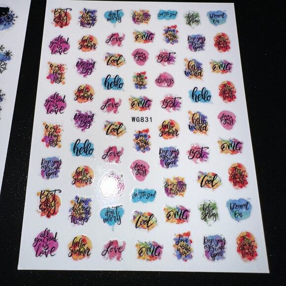 Cute and Fun! Nail Art Design Sticker Sheets - Flowers, Blue, Pink - Picture 3 of 5